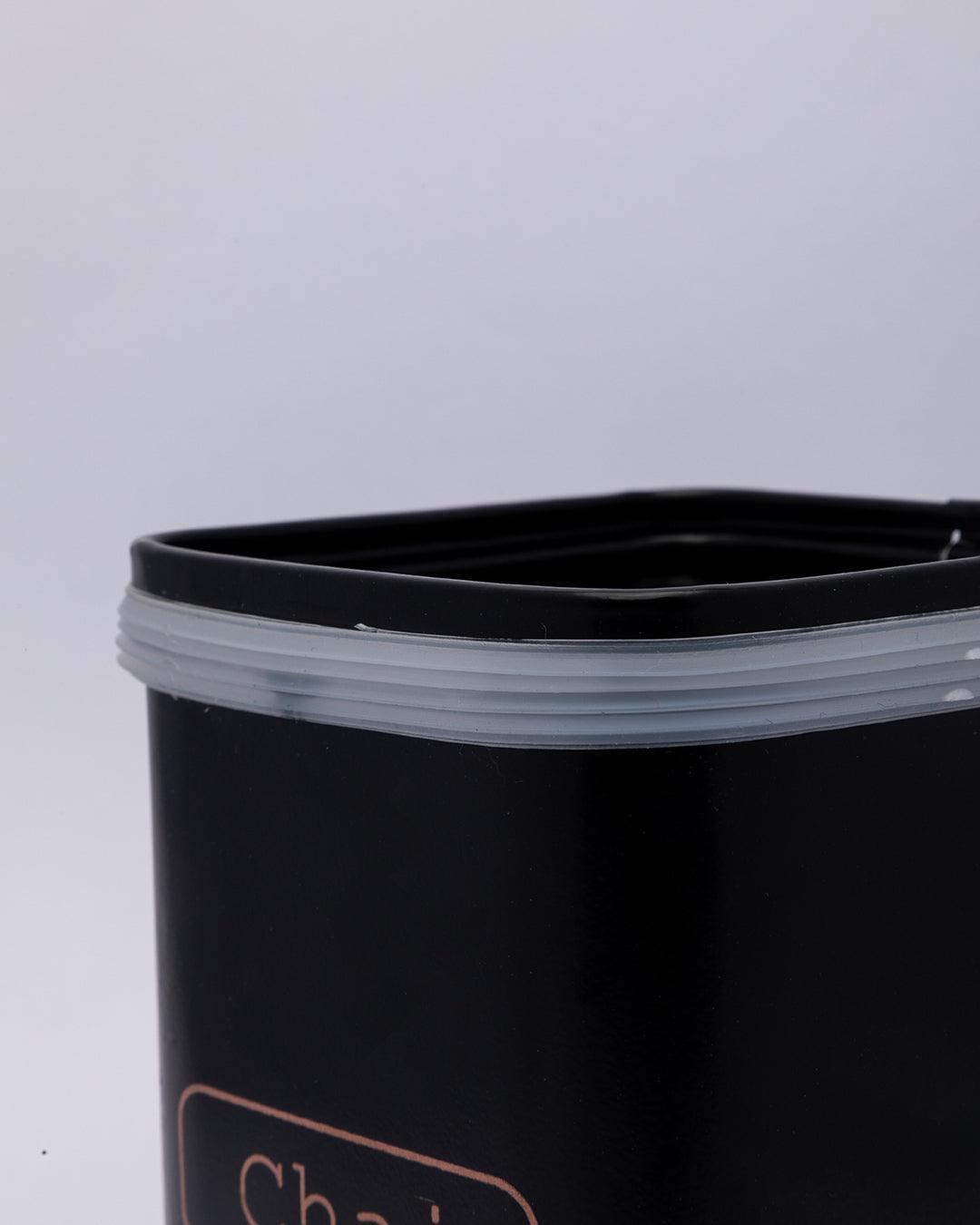 Market99 Chai Jar, Kitchen Decorative, Countertop Metal Storage Jar, Black, Mild Steel | (1 Litre) - MARKET 99