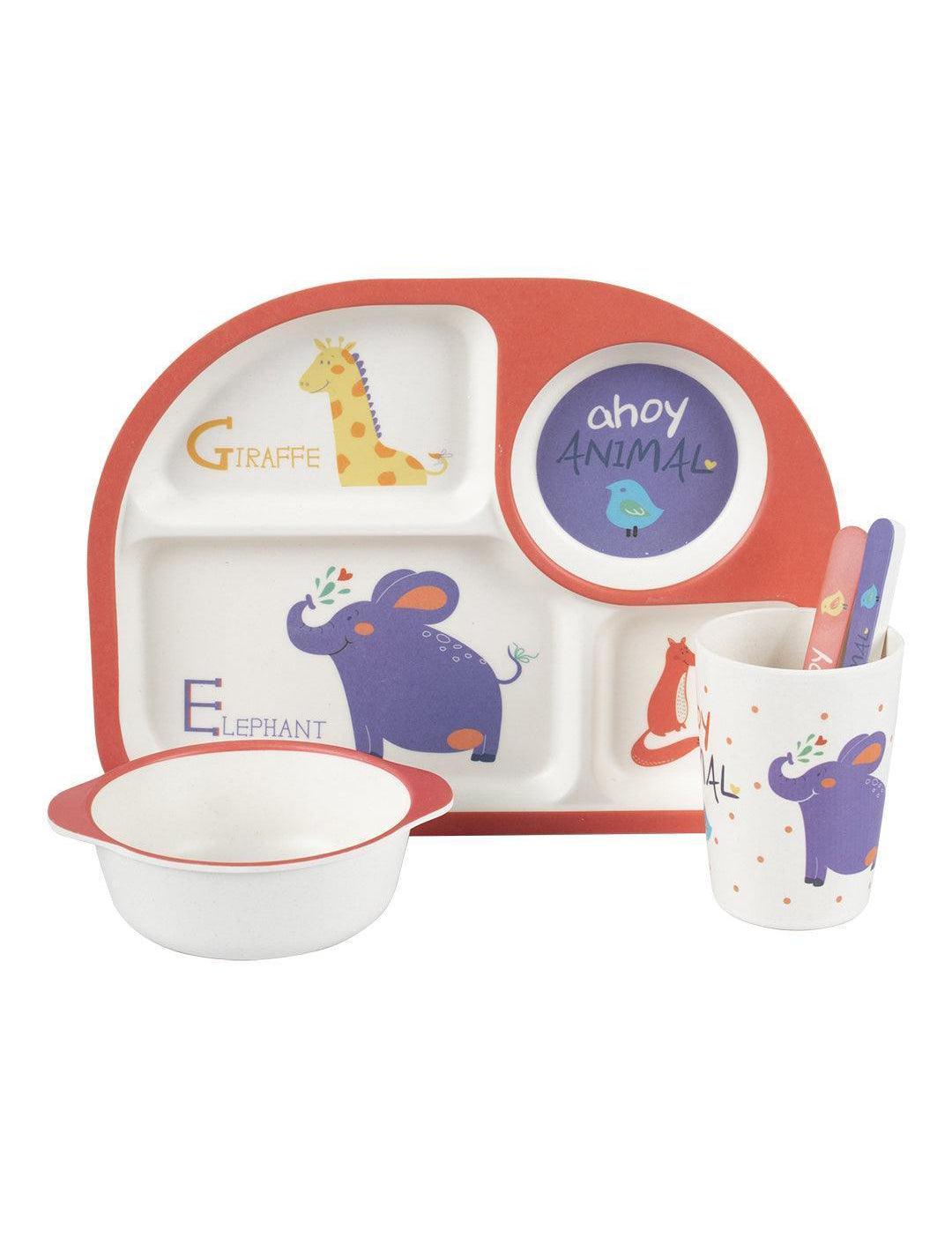 Market99 Children'S Pastel Dinner Set 1 Plate, 1 Bowl, 1 Tumbler, 1 Fork & 1 Spoon - MARKET 99