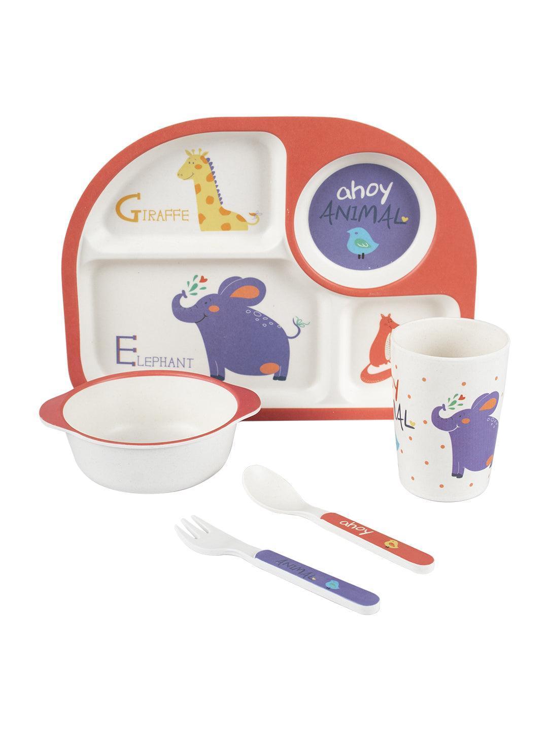 Market99 Children'S Pastel Dinner Set 1 Plate, 1 Bowl, 1 Tumbler, 1 Fork & 1 Spoon - MARKET 99