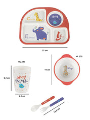 Market99 Children'S Pastel Dinner Set 1 Plate, 1 Bowl, 1 Tumbler, 1 Fork & 1 Spoon - MARKET 99