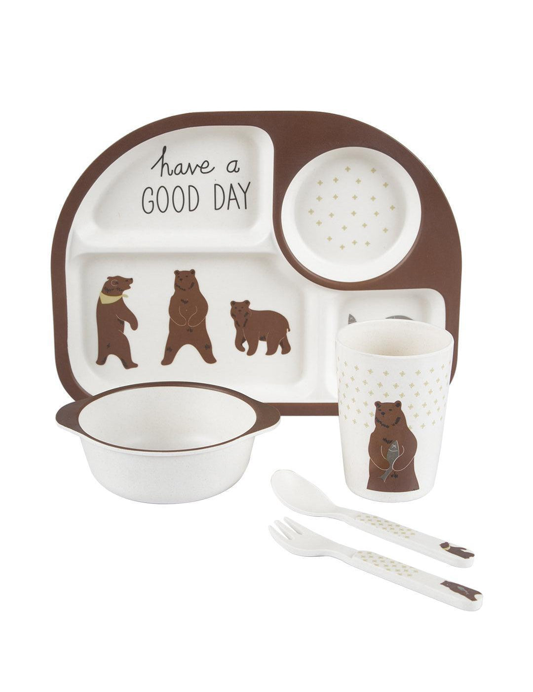 Market99 Children'S Pastel Dinner Set 1 Plate, 1 Bowl, 1 Tumbler, 1 Fork & 1 Spoon - MARKET 99