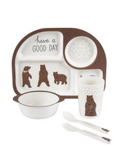 Market99 Children'S Pastel Dinner Set 1 Plate, 1 Bowl, 1 Tumbler, 1 Fork & 1 Spoon - MARKET 99