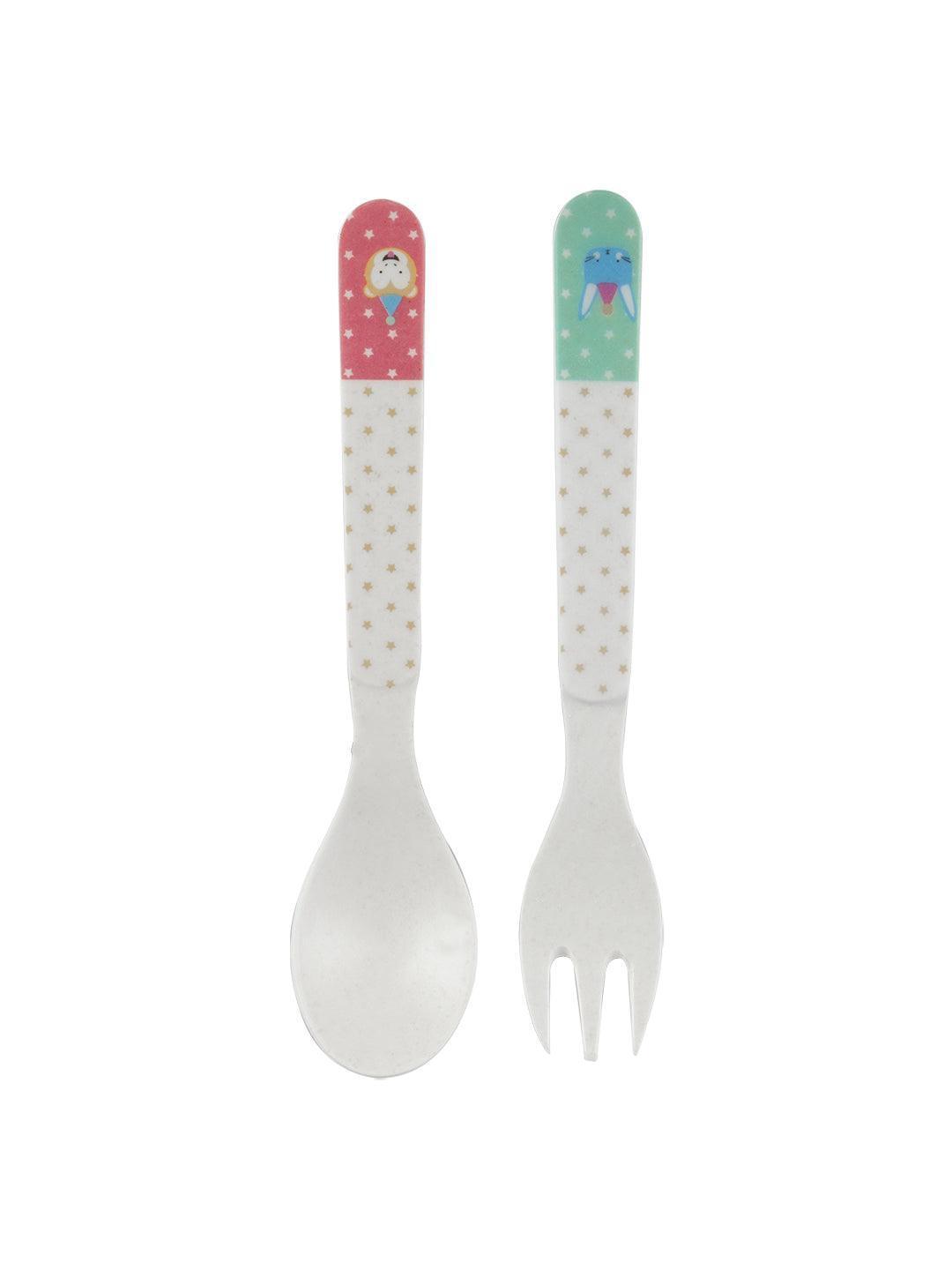 Market99 Children'S Pastel Dinner Set 1 Plate, 1 Bowl, 1 Tumbler, 1 Fork & 1 Spoon - MARKET 99