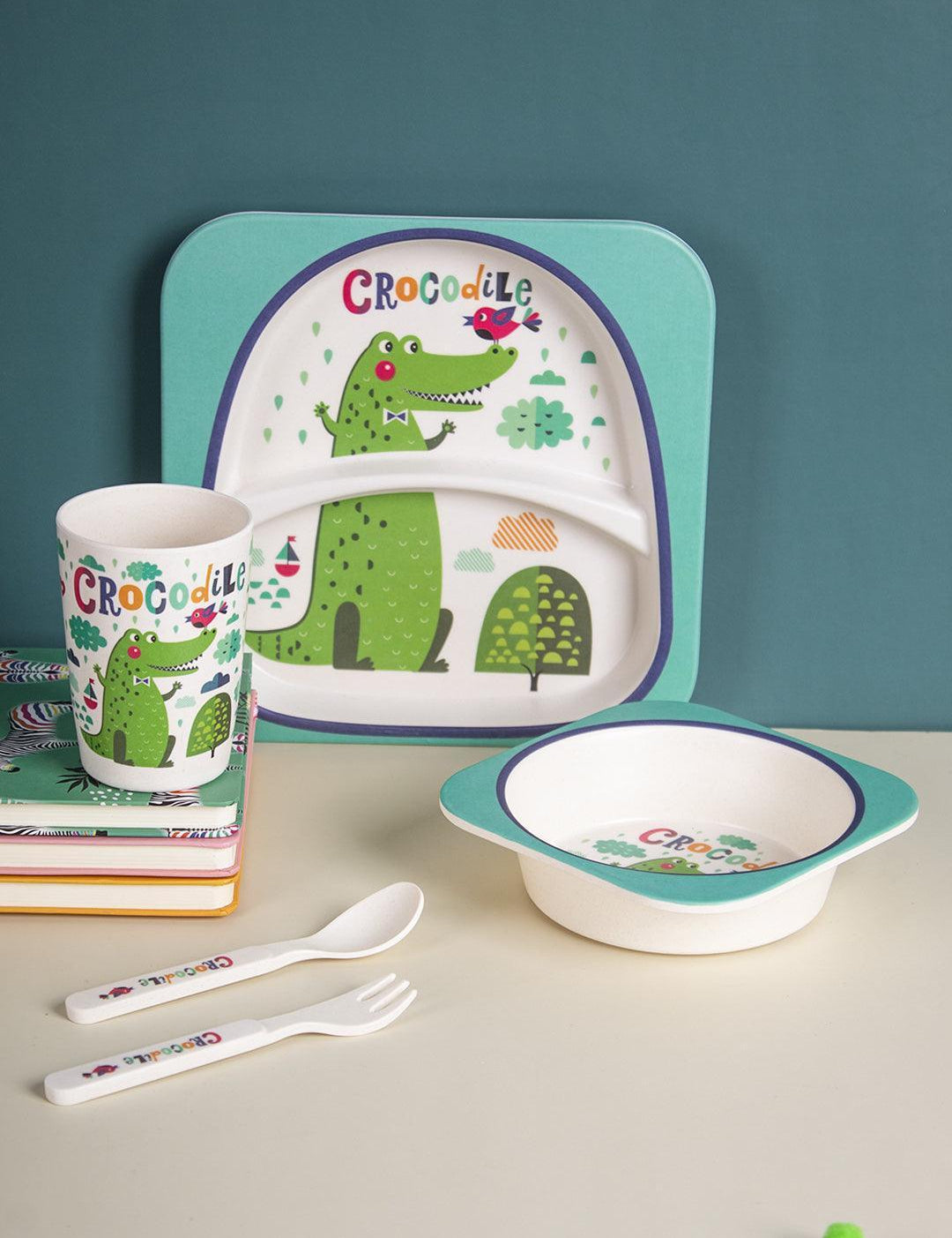 Market99 Children'S Pastel Dinner Set 1 Plate, 1 Bowl, 1 Tumbler, 1 Fork & 1 Spoon - MARKET 99