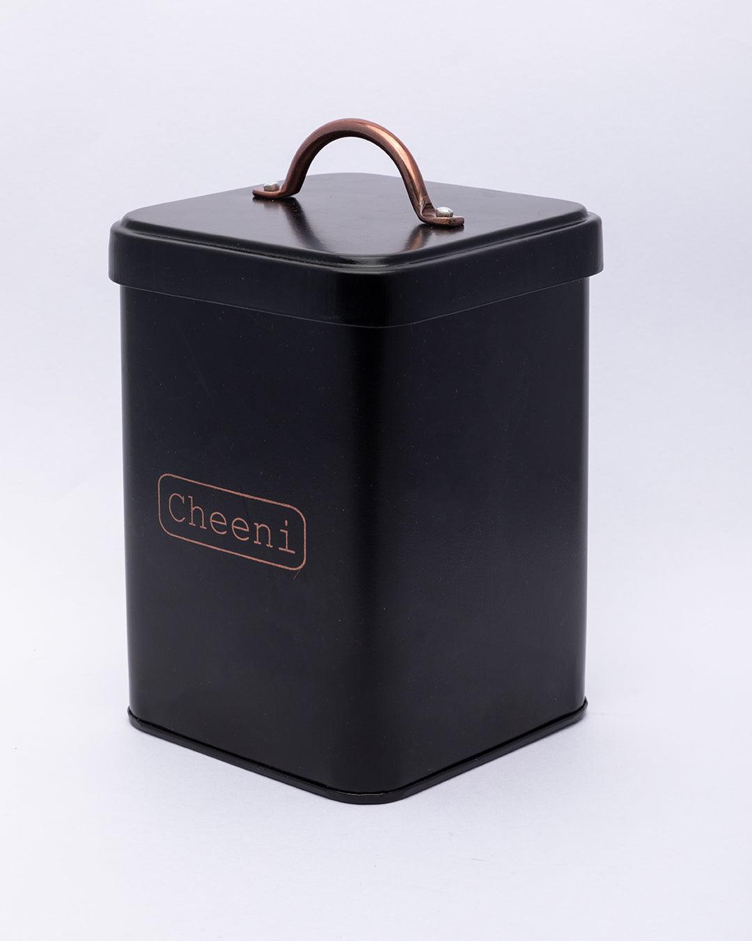 Market99 Chini Jar, Kitchen Decorative, Countertop Metal Storage Jar, Black, Mild Steel | (1.9 Litre) - MARKET 99