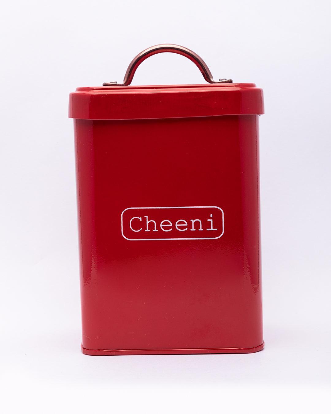 Market99 Chini Jar, Kitchen Decorative, Countertop Metal Storage Jar, Red, Mild Steel - MARKET 99