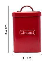Market99 Chini Jar, Kitchen Decorative, Countertop Metal Storage Jar, Red, Mild Steel - MARKET 99