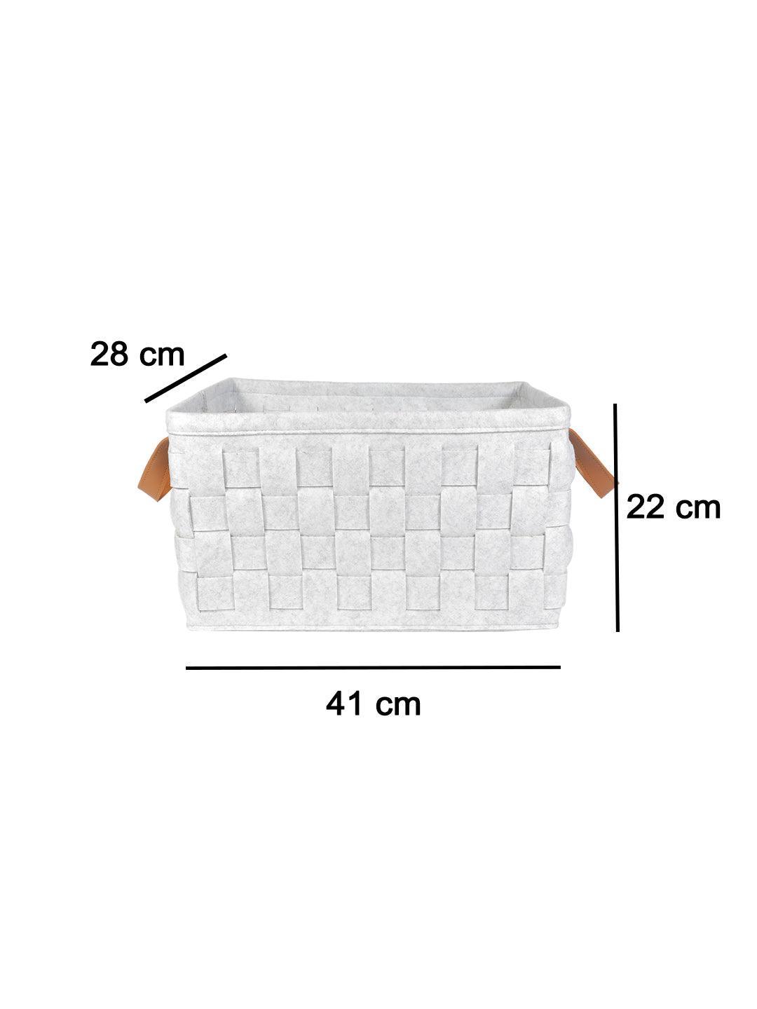 Market99 Felt Fabric Storage Basket Organizer Boxes (25 Litre) - 41X28X22Cm - MARKET 99