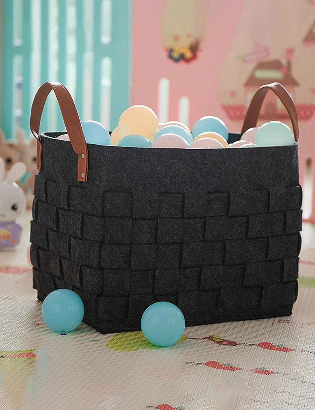 Market99 Felt Fabric Storage Basket Organizer Boxes (25 Litre) - 41X28X22Cm - MARKET 99