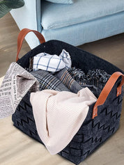 Market99 Felt Fabric Storage Basket Organizer Boxes (25 Litre) - 41X28X22Cm - MARKET 99