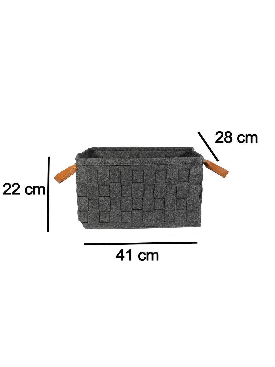 Market99 Felt Fabric Storage Basket Organizer Boxes (25 Litre) - 41X28X22Cm - MARKET 99