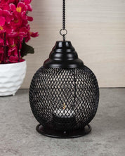 Market99 Hanging T-Light Holder, Diwali Decor, Black, Iron - MARKET 99