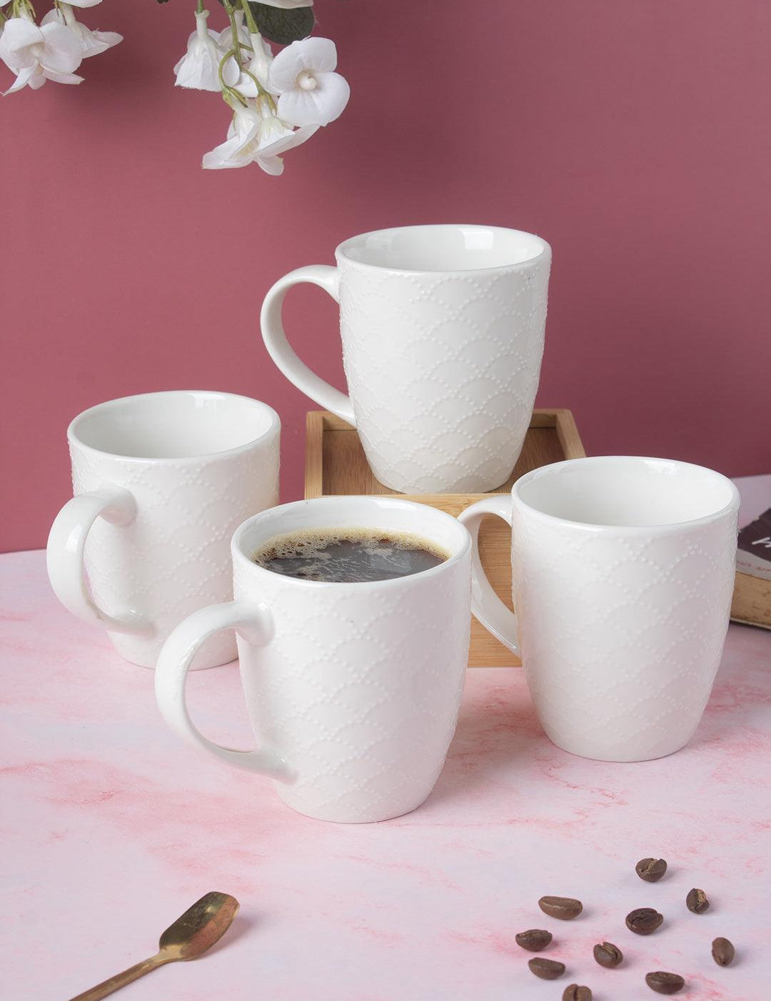 Market99 Honey Embossed Tea & Coffee Mug - Set of 4, 24mL - MARKET 99
