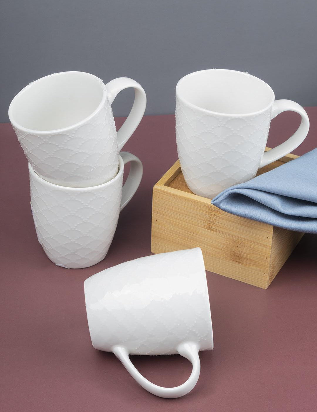 Market99 Honey Embossed Tea & Coffee Mug - Set of 4, 24mL - MARKET 99