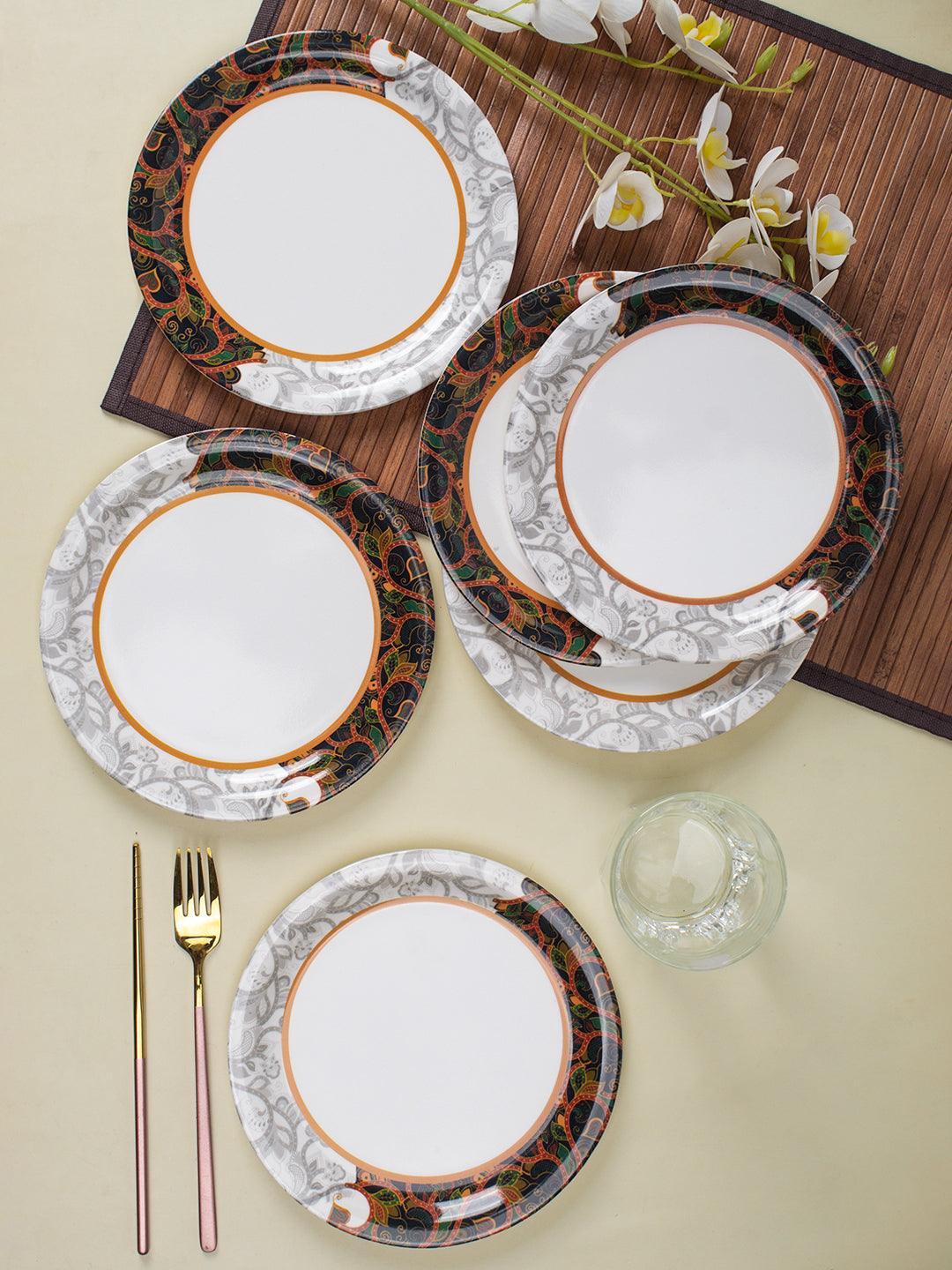 Tableware Glazed Plates Set Reactive Grey 12 Piece Dinner Set Dunelm