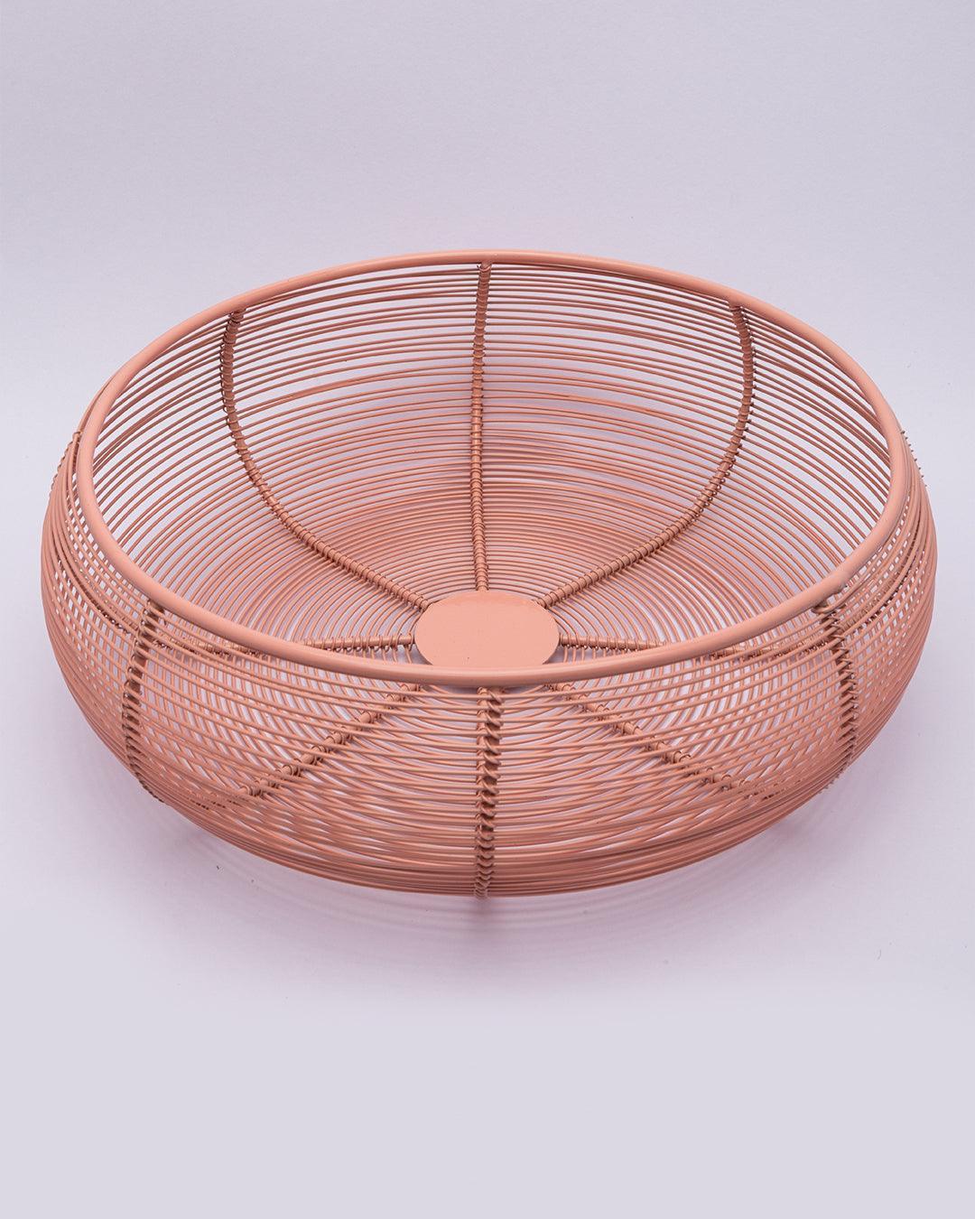 Market99 Metal Wire Countertop Fruit Bowl, Basket Holder Stand, For Home & Kitchen, Peach Colour, Iron - MARKET 99