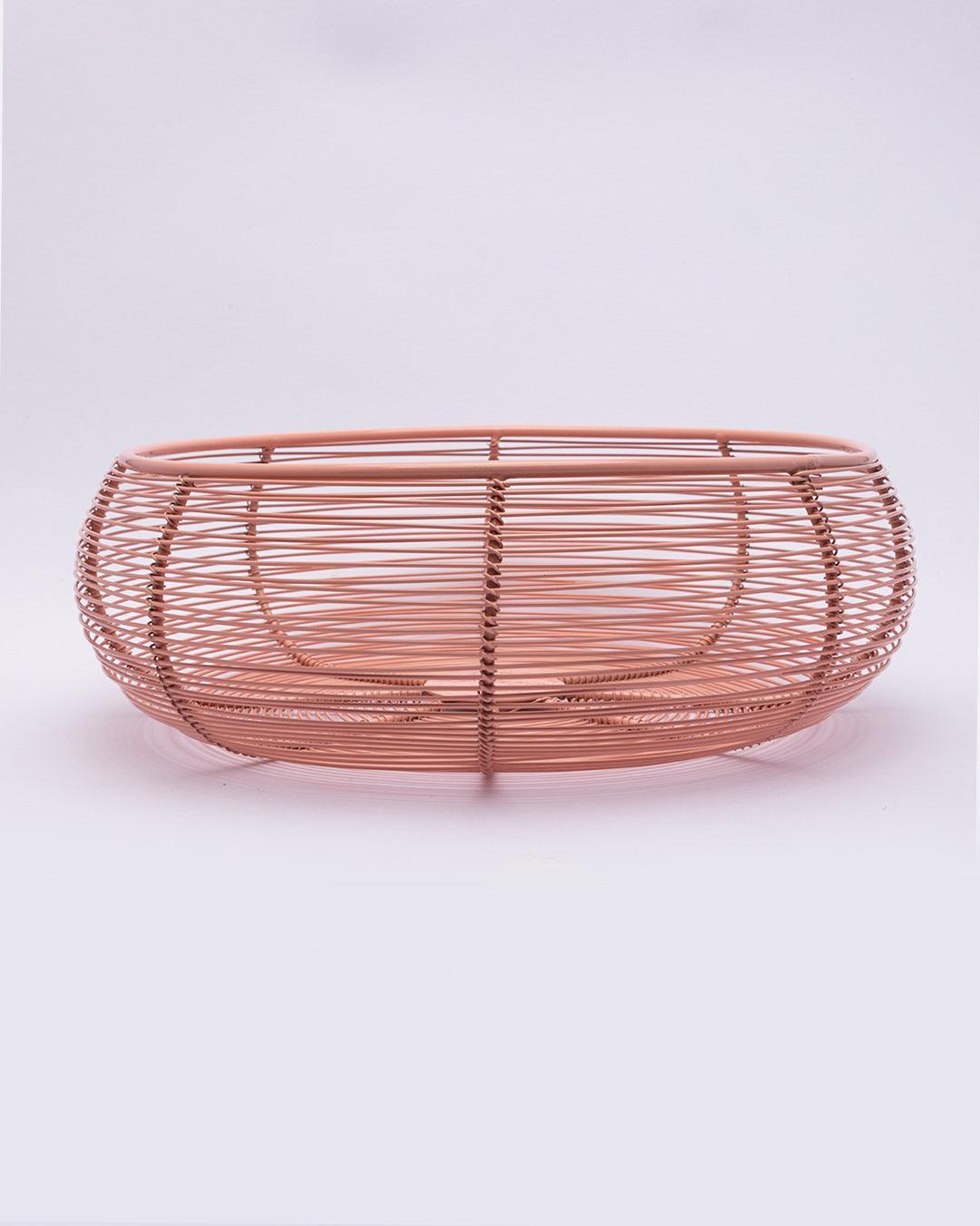 Market99 Metal Wire Countertop Fruit Bowl, Basket Holder Stand, For Home & Kitchen, Peach Colour, Iron - MARKET 99
