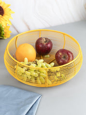 Market99 Metal Wire Countertop Fruit Bowl, Basket Holder Stand, For Home & Kitchen, Yellow Colour, Iron - MARKET 99