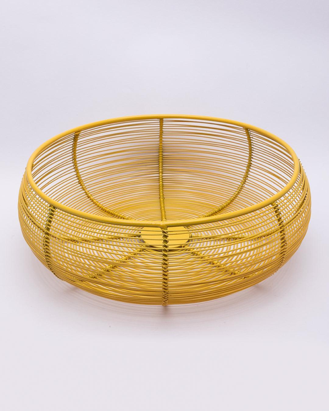 Market99 Metal Wire Countertop Fruit Bowl, Basket Holder Stand, For Home & Kitchen, Yellow Colour, Iron - MARKET 99