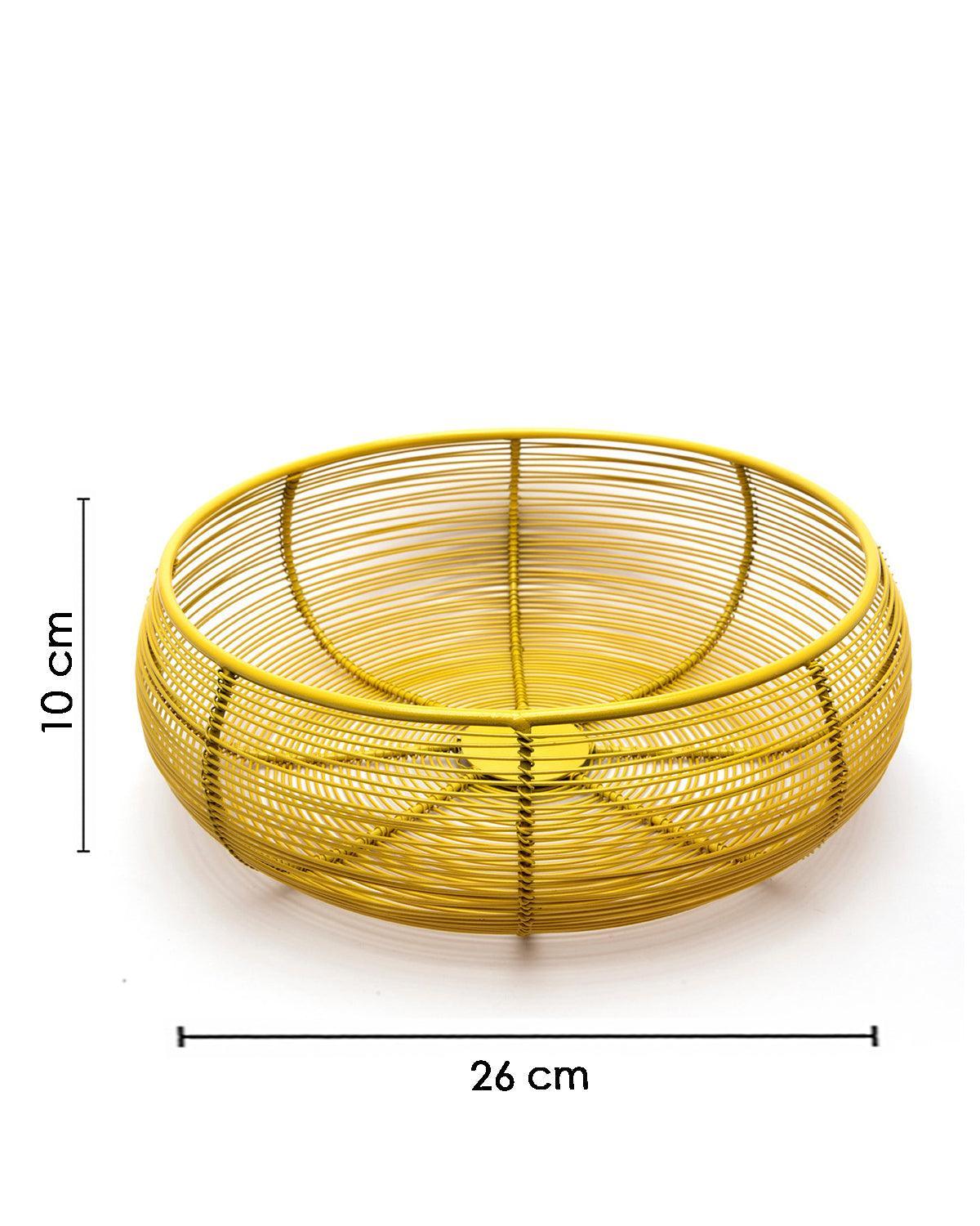 Market99 Metal Wire Countertop Fruit Bowl, Basket Holder Stand, For Home & Kitchen, Yellow Colour, Iron - MARKET 99