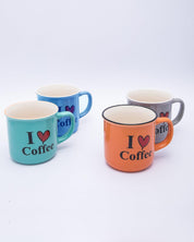 Market99 Mugs, French Design, Tea & Coffee Mugs, Microwave & Dishwasher Safe, Assorted Colours, Set of 4, 340 mL - MARKET 99