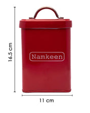 Market99 Namkeen Jar, Kitchen Decorative, Countertop Metal Storage Jar, Red, Mild Steel - MARKET 99