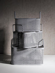 Market99 Plain Grey Metal Basket, Set Of 3 Pcs - MARKET 99