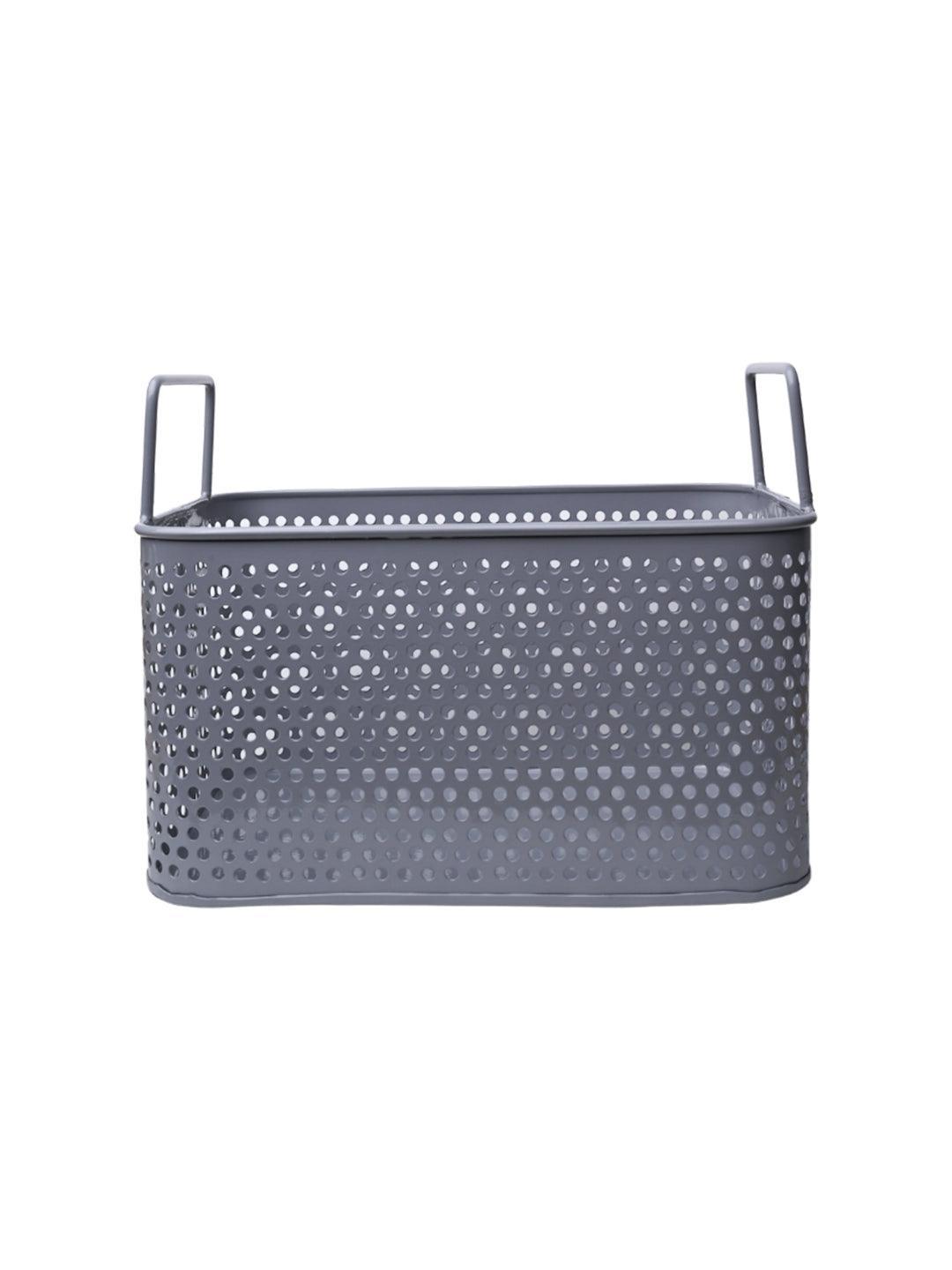 Market99 Plain Grey Metal Basket, Set Of 3 Pcs - MARKET 99