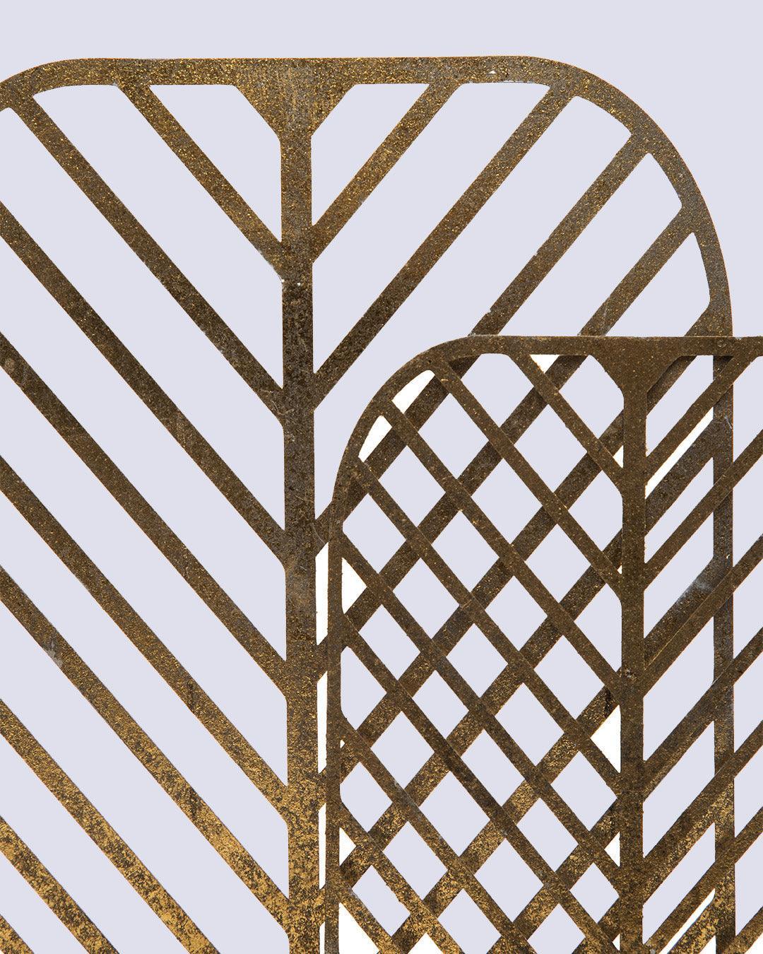 Market99 T-Light Holder, Decorative T-Light Holder, Wired with Glass Table, Black, Iron & MDF - MARKET 99