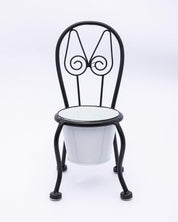Market99 Table Planter, Chair Shaped, Decorative, Home & Office Decor, White, Iron - MARKET 99