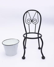 Market99 Table Planter, Chair Shaped, Decorative, Home & Office Decor, White, Iron - MARKET 99
