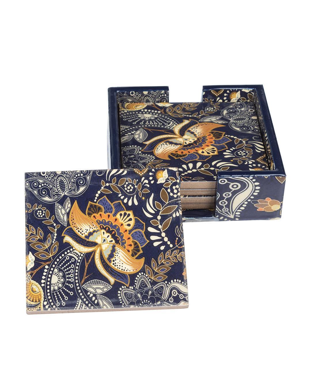 MARKET99 Tableware Tea Coaster (1 Pcs, Floral Print)