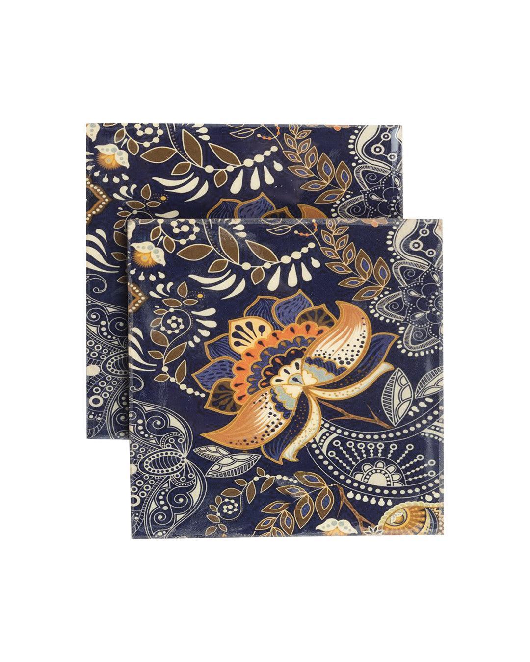 MARKET99 Tableware Tea Coaster (1 Pcs, Floral Print)