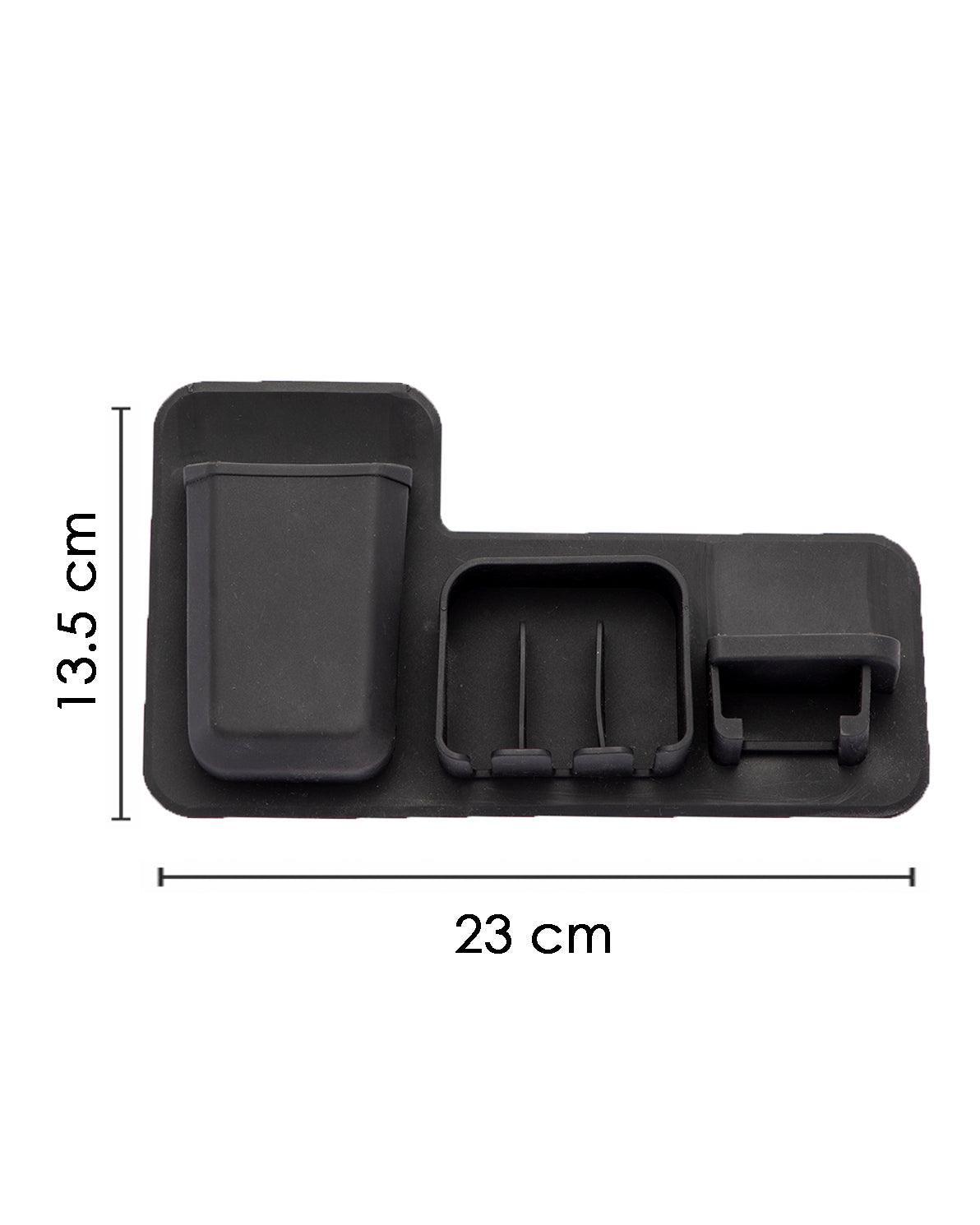 Market99 Toiletry Wall Organiser, Toothbrush Holder, Black, Silicone - MARKET 99