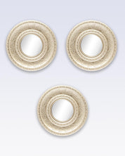 Market99 Wall Mirror, Wall Décor, Antique Finish, Champagne Colour, Plastic, Set of 3 - MARKET 99