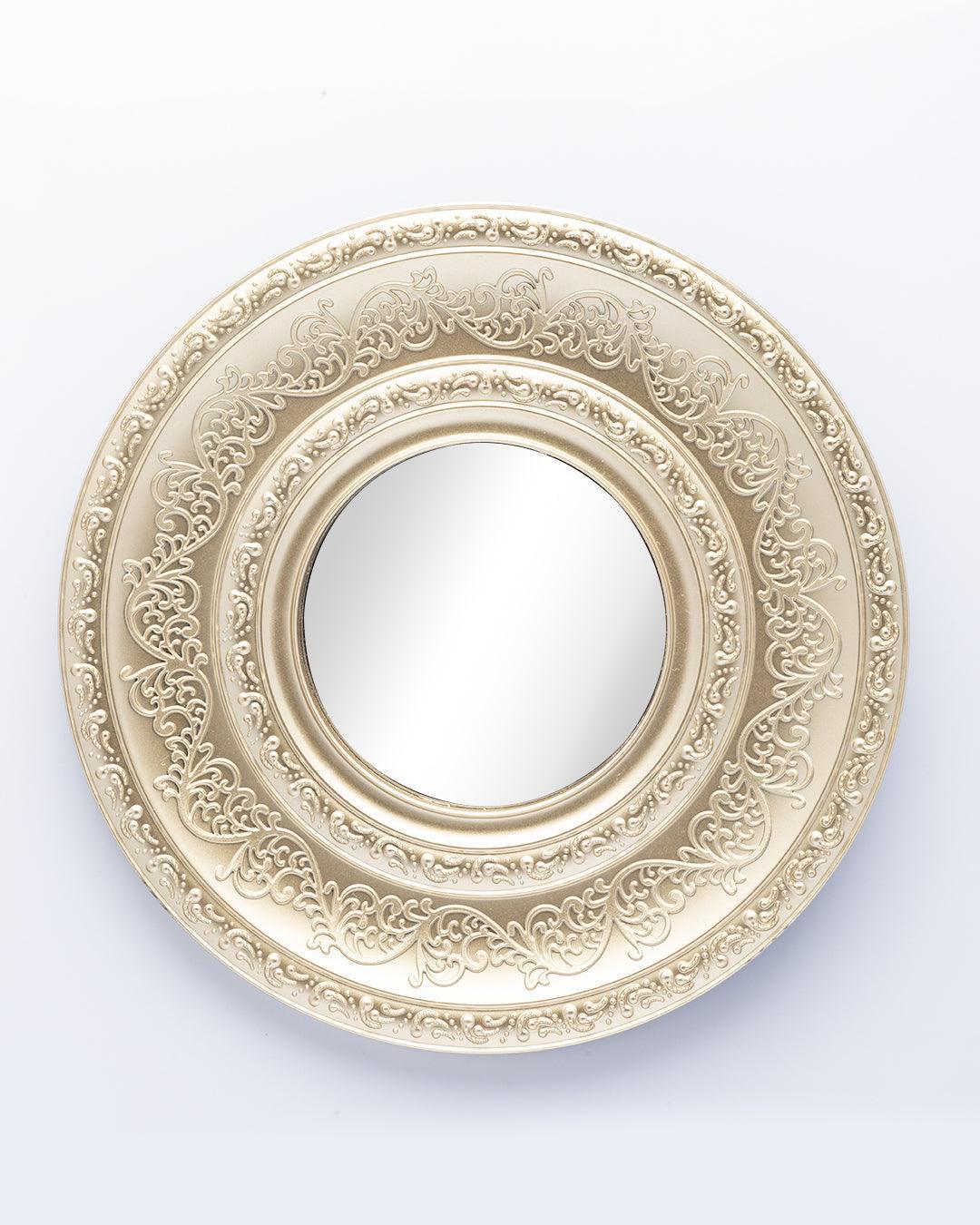 Market99 Wall Mirror, Wall Décor, Antique Finish, Champagne Colour, Plastic, Set of 3 - MARKET 99