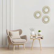 Market99 Wall Mirror, Wall Décor, Antique Finish, Champagne Colour, Plastic, Set of 3 - MARKET 99