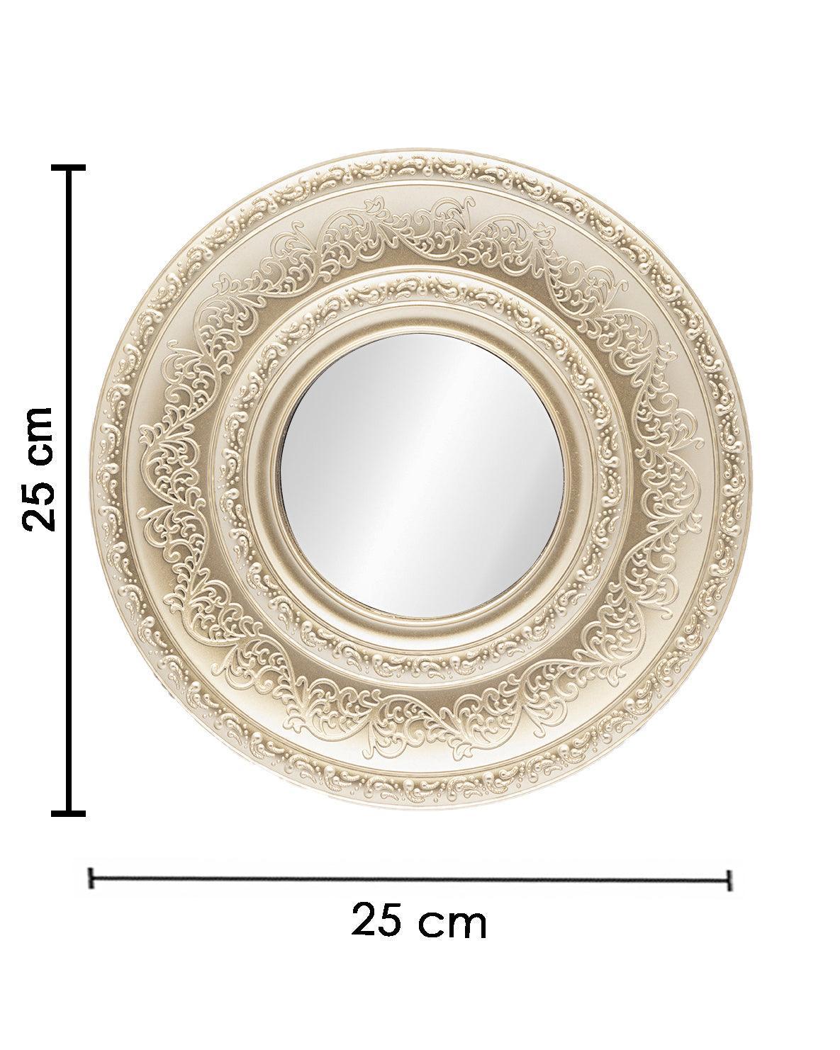Market99 Wall Mirror, Wall Décor, Antique Finish, Champagne Colour, Plastic, Set of 3 - MARKET 99