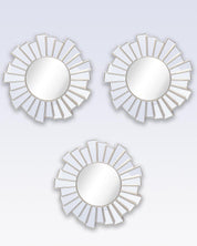 Market99 Wall Mirror, Wall Décor, Antique Finish, Natural Colour, Plastic, Set of 3 - MARKET 99