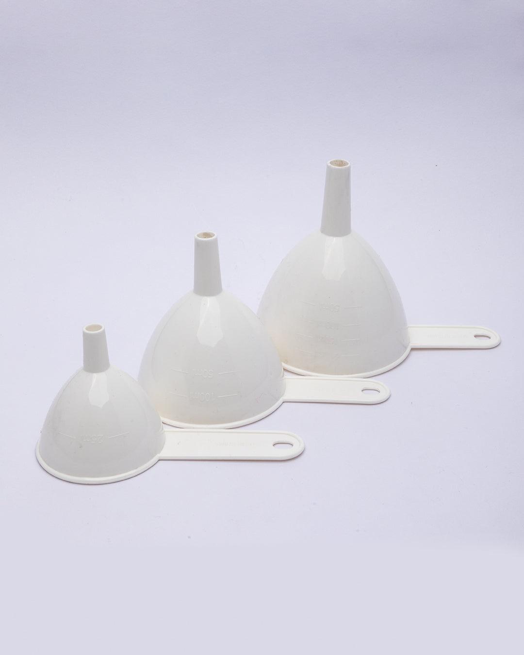 Measuring Spoon, with Funnel Set, for Kitchen, Multicolour, Plastic, Set of 3 Funnels, Set of 6 Spoons - MARKET 99