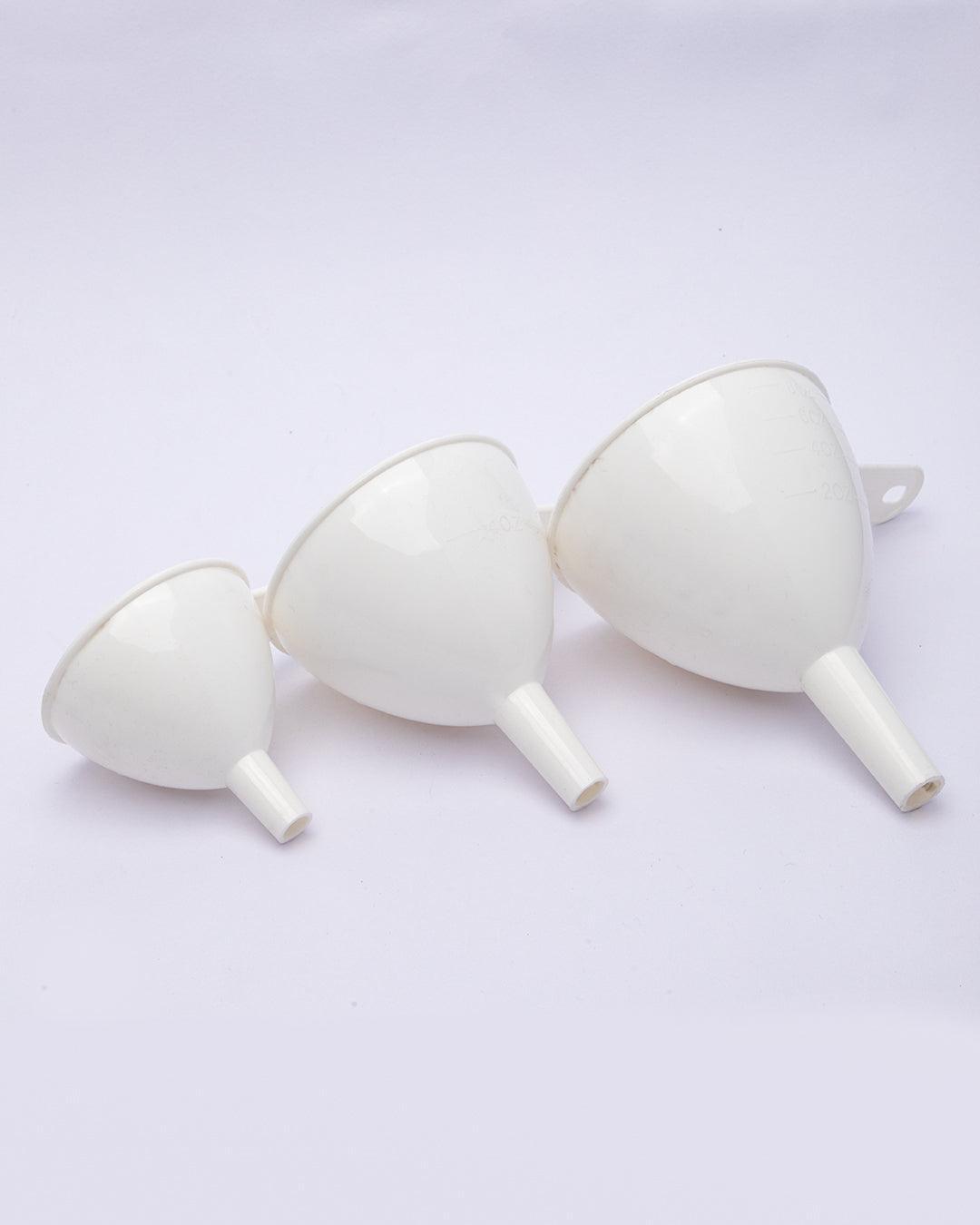 Measuring Spoon, with Funnel Set, for Kitchen, Multicolour, Plastic, Set of 3 Funnels, Set of 6 Spoons - MARKET 99