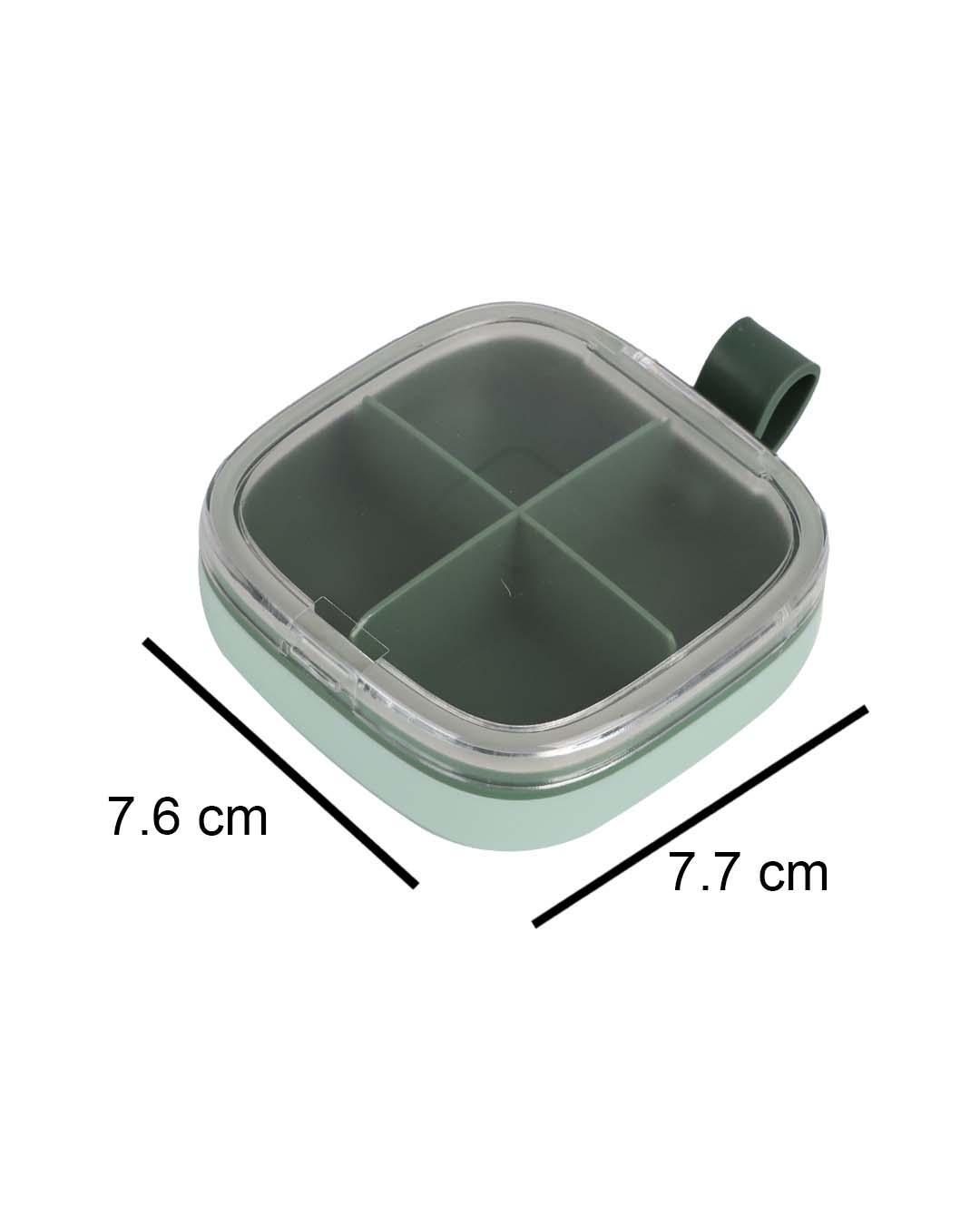 Medicine Box with 4 Sections, Olive Green, Plastic - MARKET 99