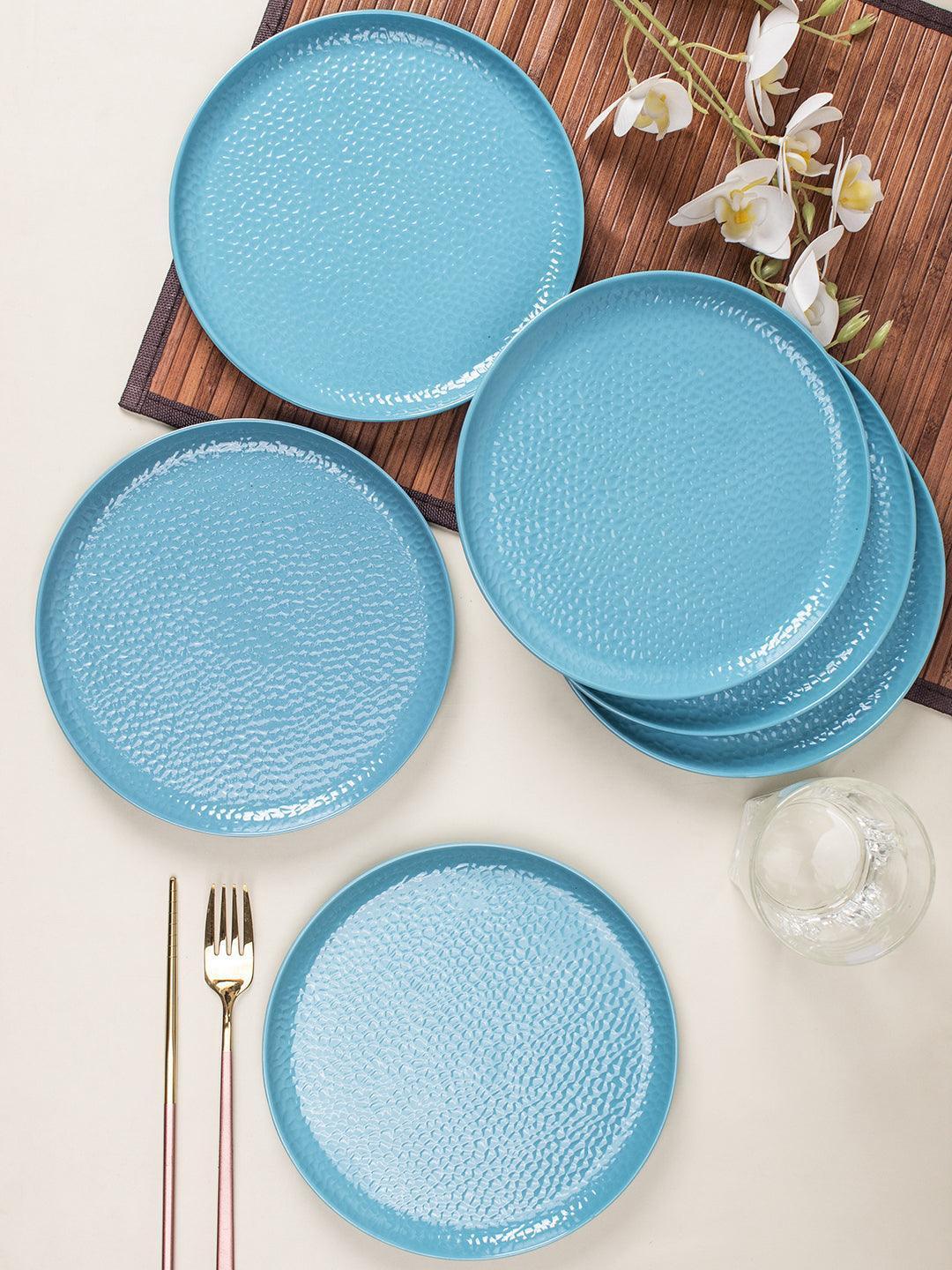 Turquoise Melamine Round Quarter Plate – Set of