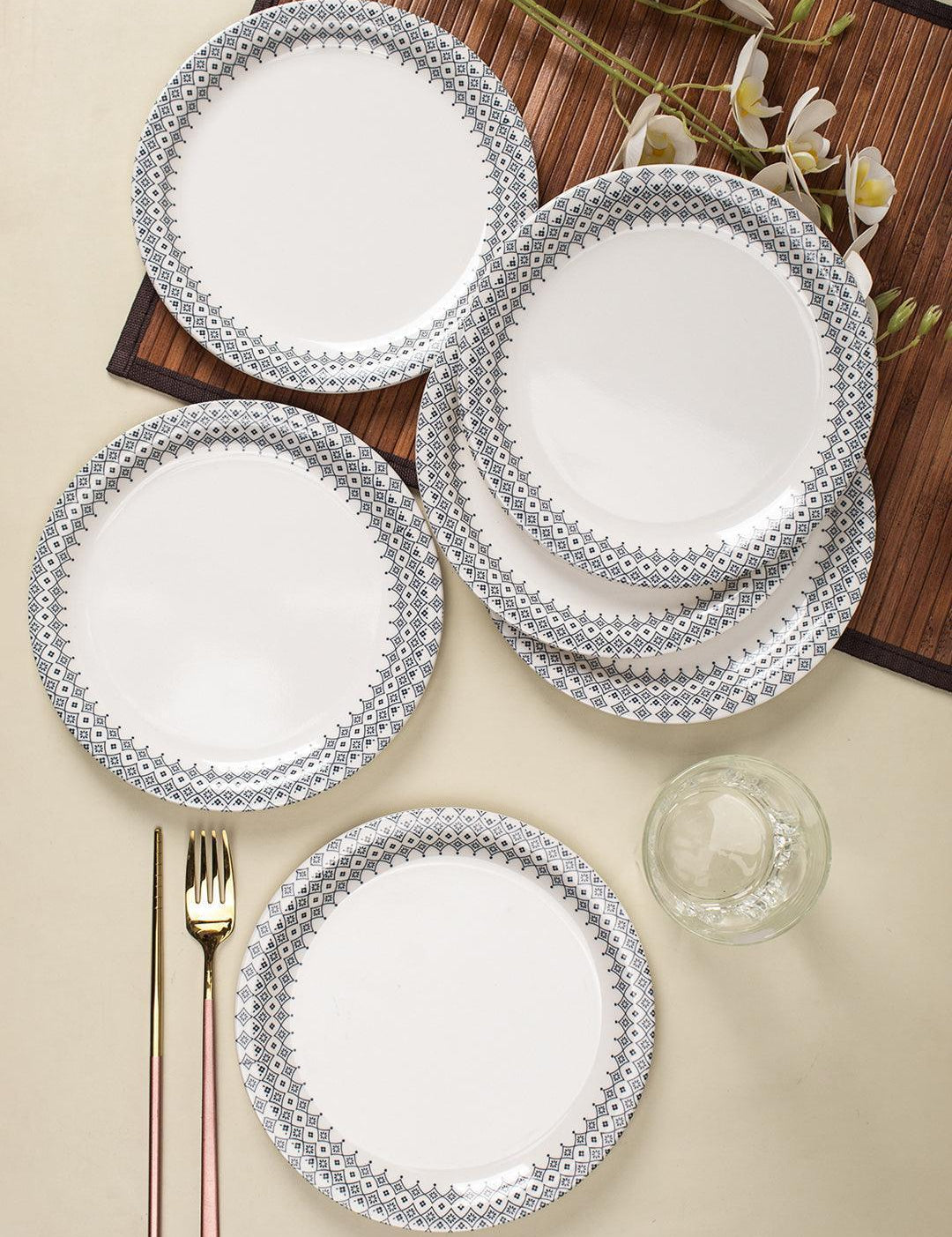Melamine White Round Quarter Plate (Set of 6) - MARKET 99