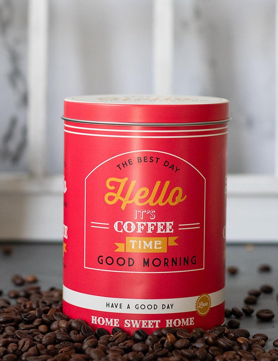 Metal Coffee Jar - Red, 1000Ml - MARKET 99