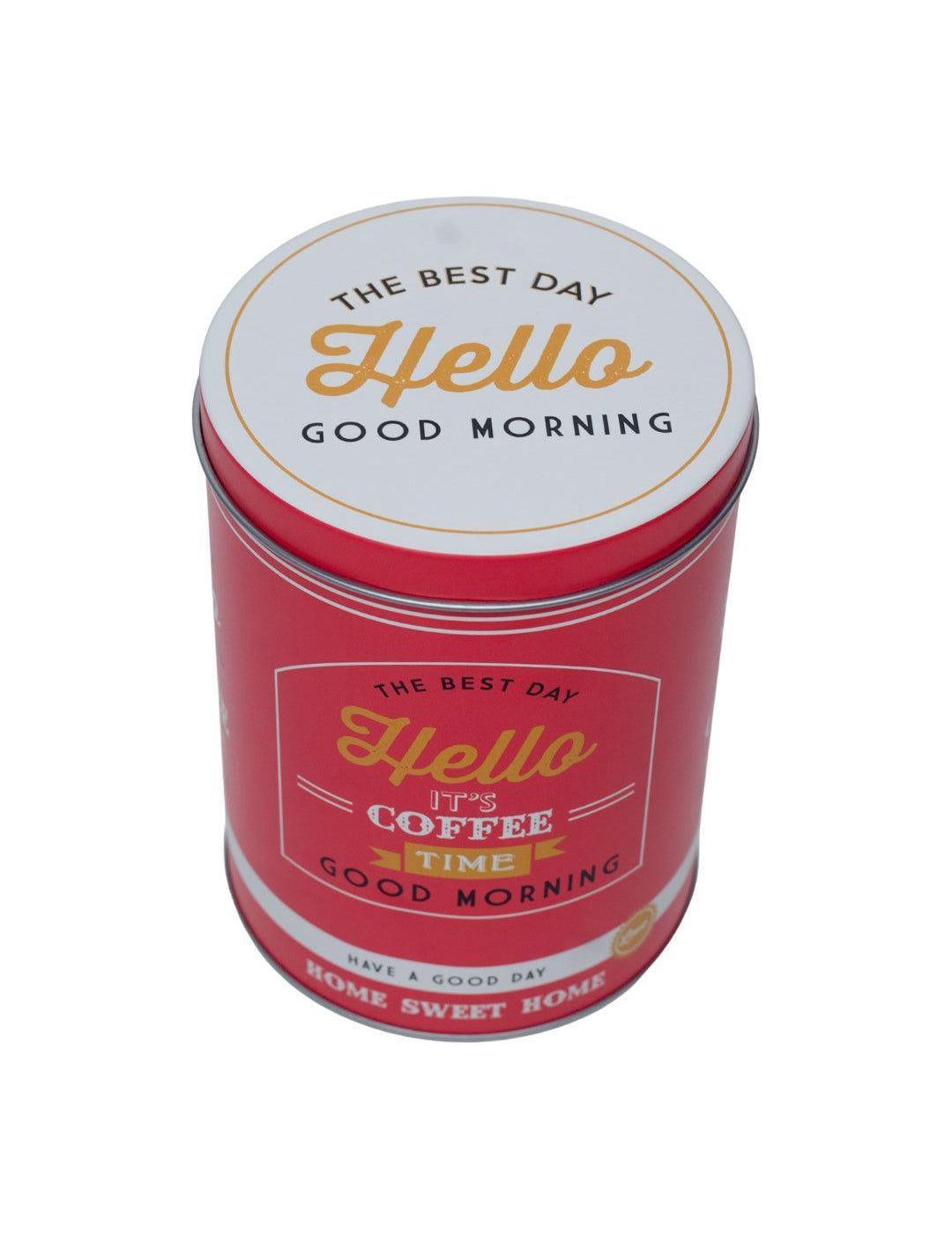 Metal Coffee Jar - Red, 1000Ml - MARKET 99