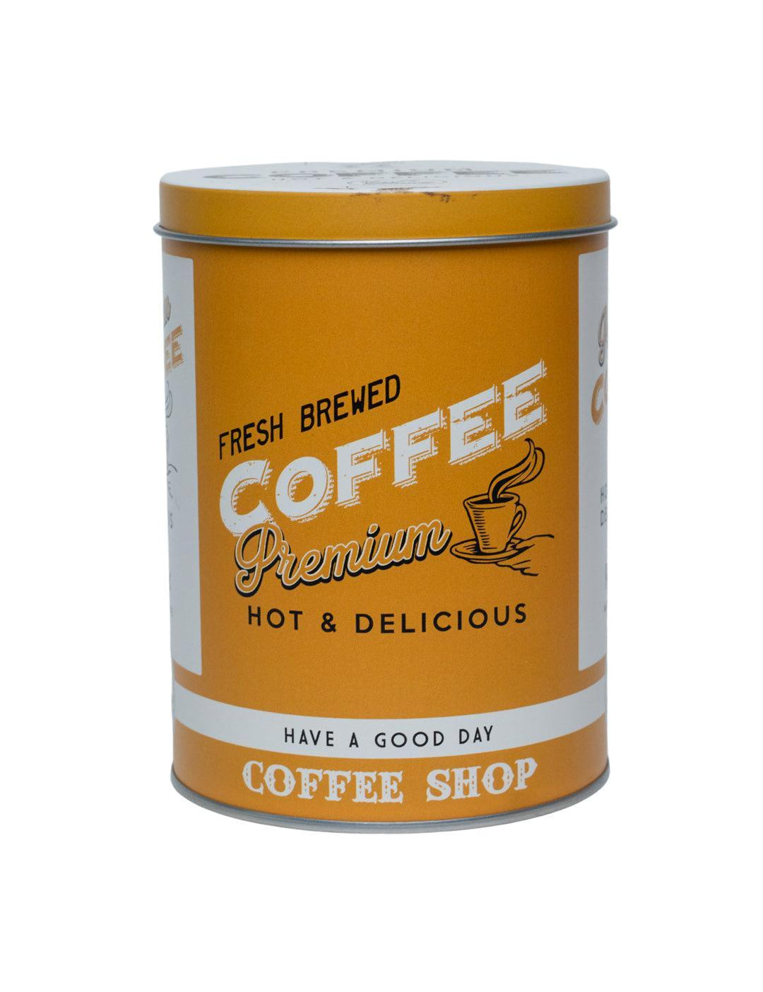 Metal Coffee Jar - Yellow, 1000Ml - MARKET 99