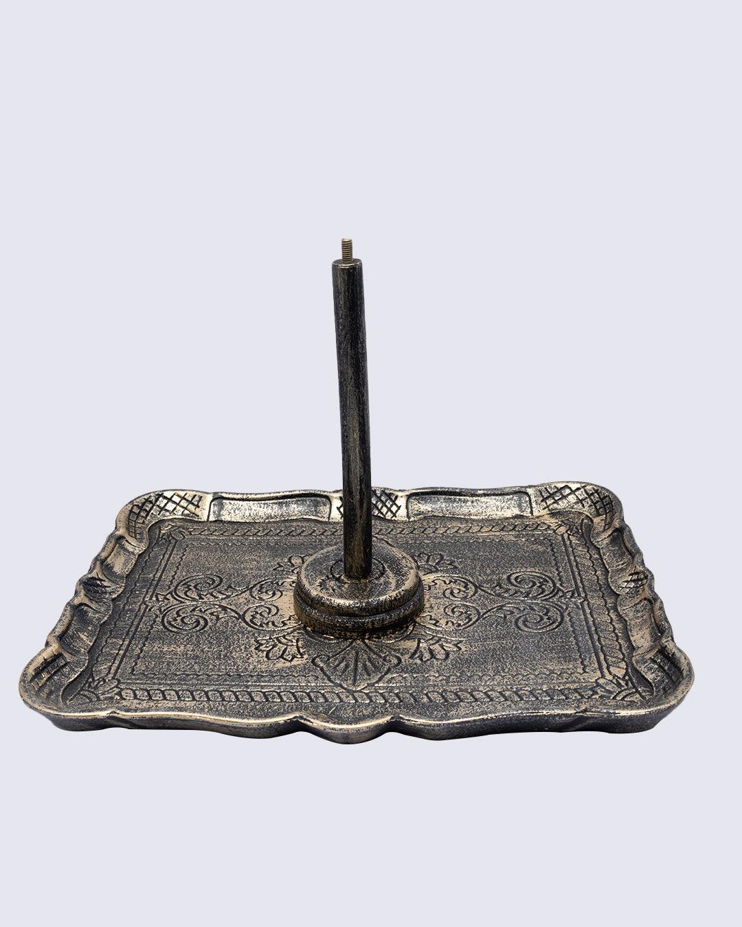 Mirror with Jewellery Holder, Chrome Finish, Dressing Table, Ring Dish, Brown, MDF - MARKET 99