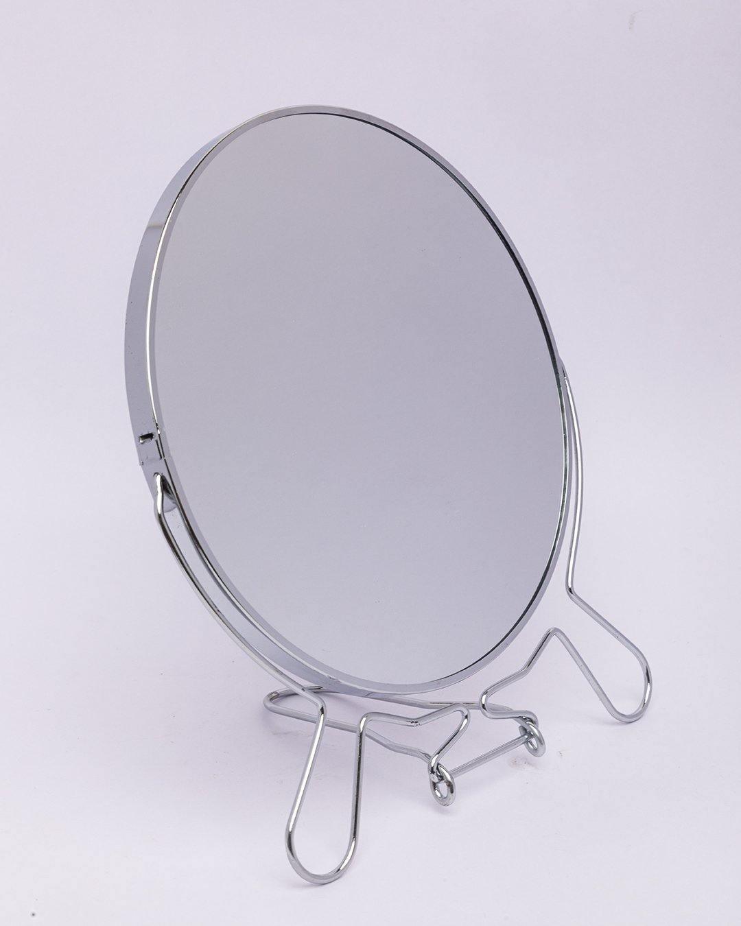 Mirror with Stand, Metal Mirror, Silver, Steel - MARKET 99