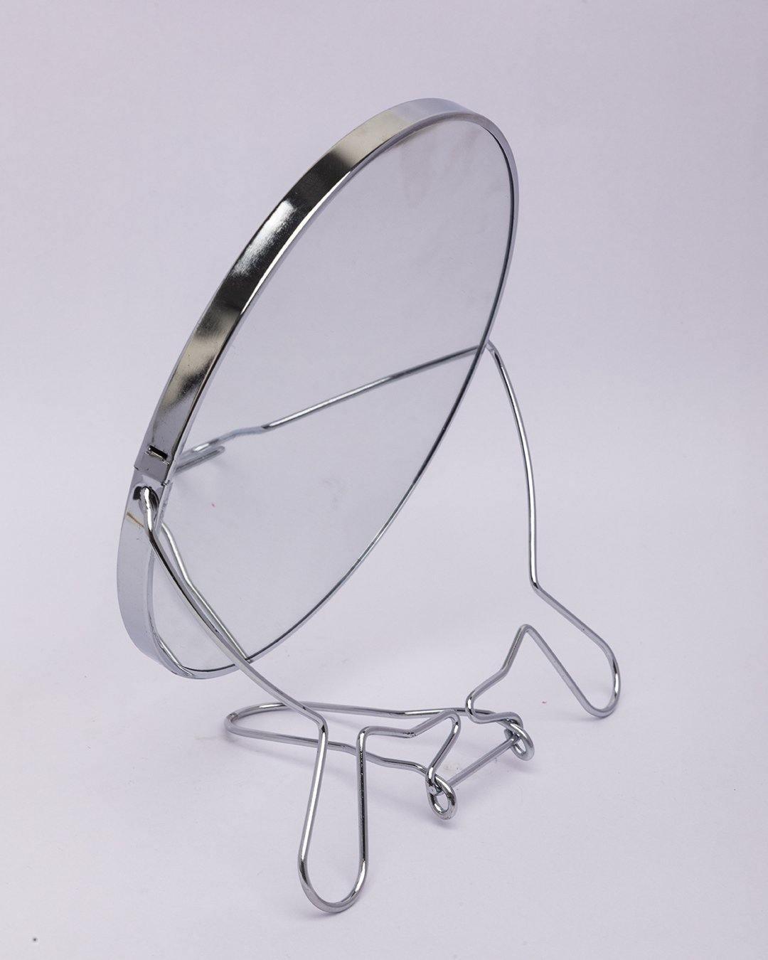 Mirror with Stand, Metal Mirror, Silver, Steel - MARKET 99